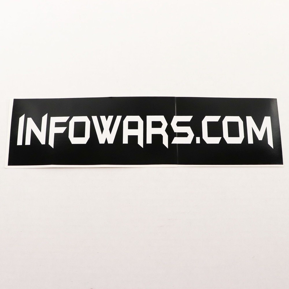 Infowars.com Bumper Sticker Old Style Black White Rectangle Alex Jones Info Wars
